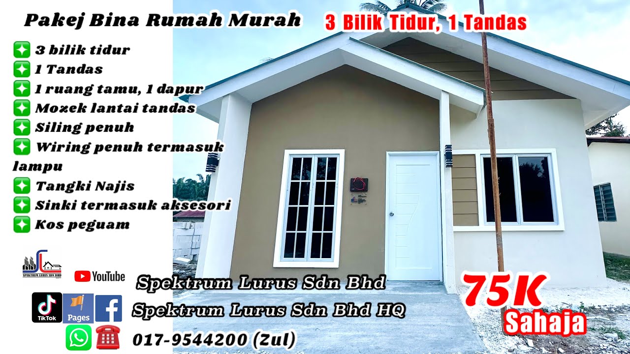 Pakej Bina Rumah Murah 75K 3 bilik tidur