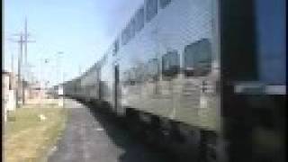 Metra NC Eastbound # 116 and Westbound # 2227  Galewood,IL July 1998 Part 1