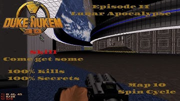 Duke Nukem 3D 100% Playtrough Episode II Lunar Apocalypse SECRET map 10: Spin Cycle