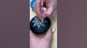Creative process panting Dot Mandala Stone #mandalaart #satisfying #art #calming #meditative #viral
