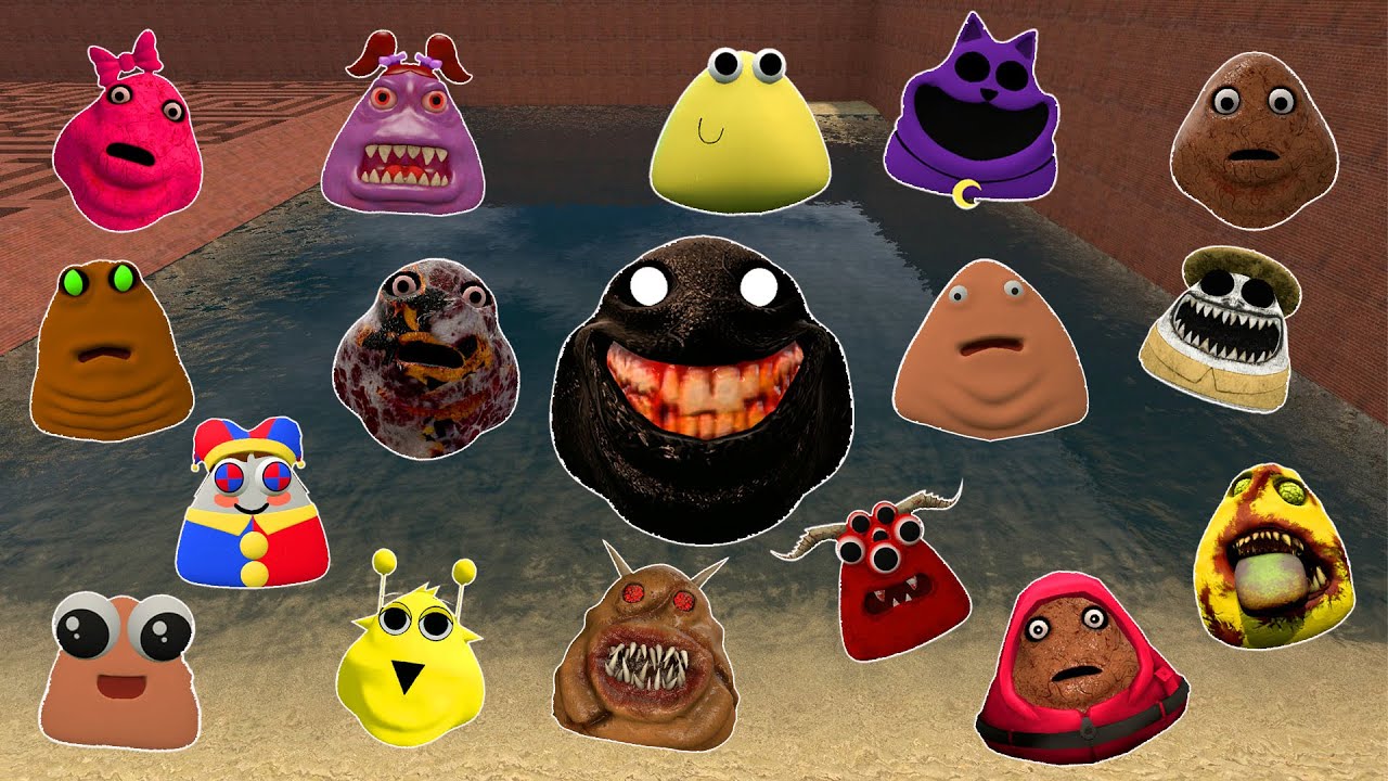 🌀SPARTAN KICKING POU BOU FAMILY FROM BOU'S REVENGE Of POU and SCARY PINK POU in BIG MAZE Gmod????!!!