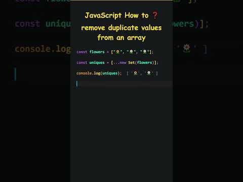 JavaScript Tutorial: Removing Duplicate Values from an Array