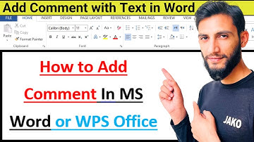 How to add comment in wps office | How to insert comment with text in word