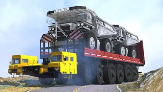 Spintires Mudrunner - Heavy Mega Transporting 2 Dump Truck Liebherr T282B - MAZ-7904 12x12