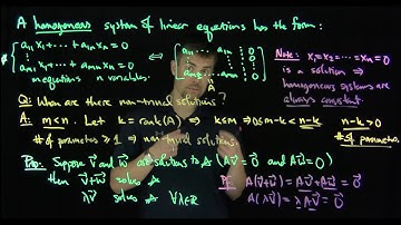 Homogeneous Linear Systems