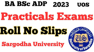 BA BSc ADP Annual 2023 Practical Roll No Slips Sargodha University Update