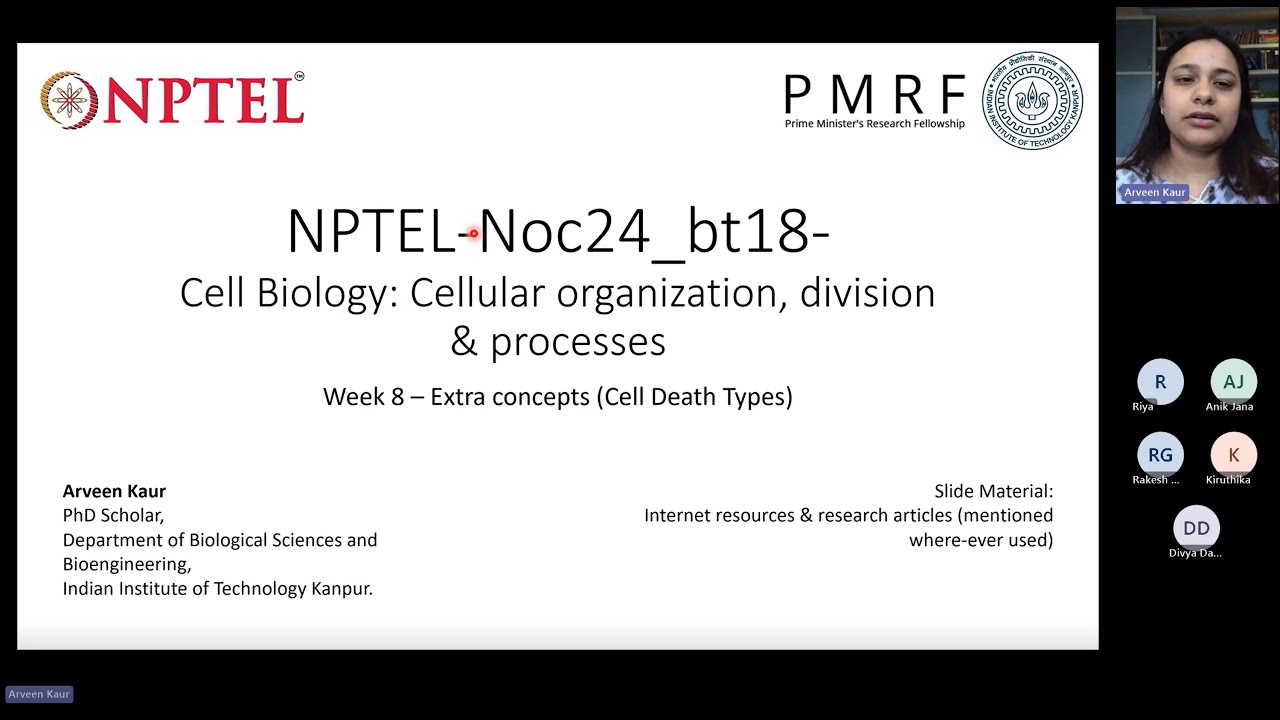 NPTEL - Cell Biology - Practice Session 8