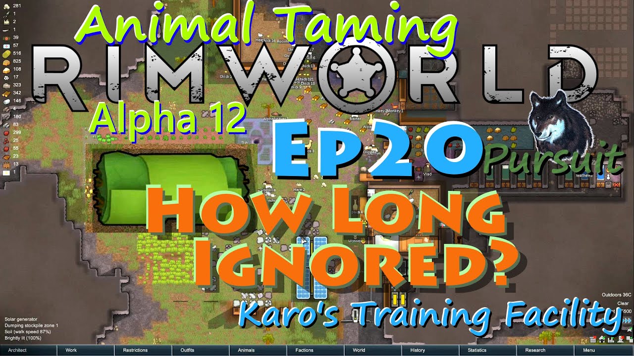 RimWorld A12 Animal Taming LPKaro's Training FacilityEp20 How Long