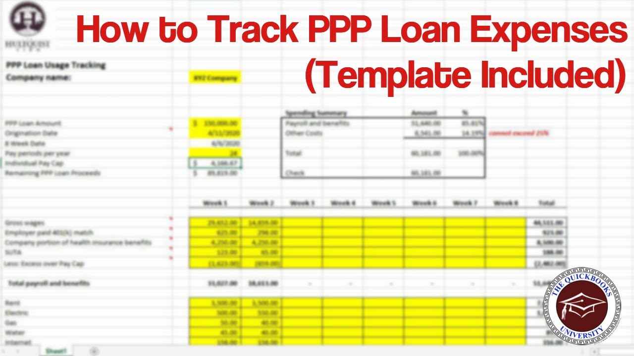 How To Track Ppp Loan Expenses Template Included Youtube