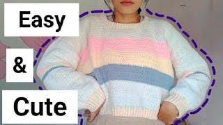 Tutorial Merajut Sweater Simple & Easy (Beginner Friendly) - Bahasa Indonesia