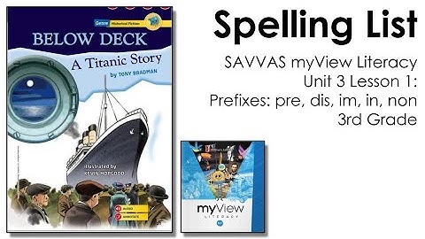 SAVVAS MyView Literacy Spelling Unit 3 Lesson 1 -  3rd Grade