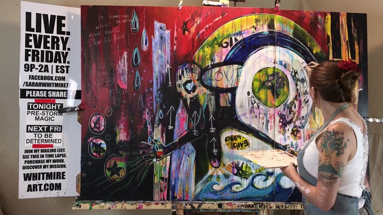 Visionary Artist Sarah Whitmire Paints “Deep Dive” in Time Lapse. Five hours in 30 seconds!