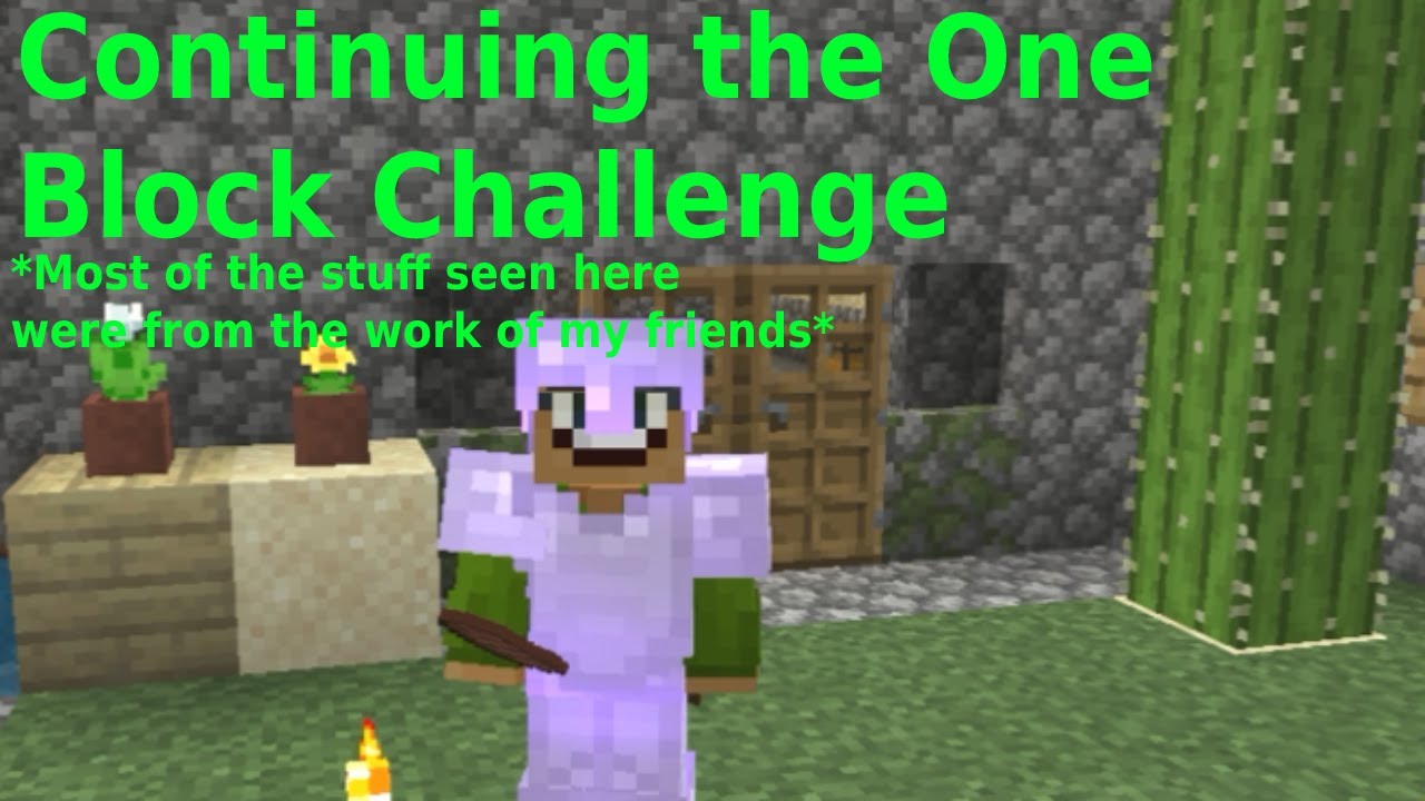 One Block Challeng Minecraft One Block Challenge Continued | Minecraft - YouTube