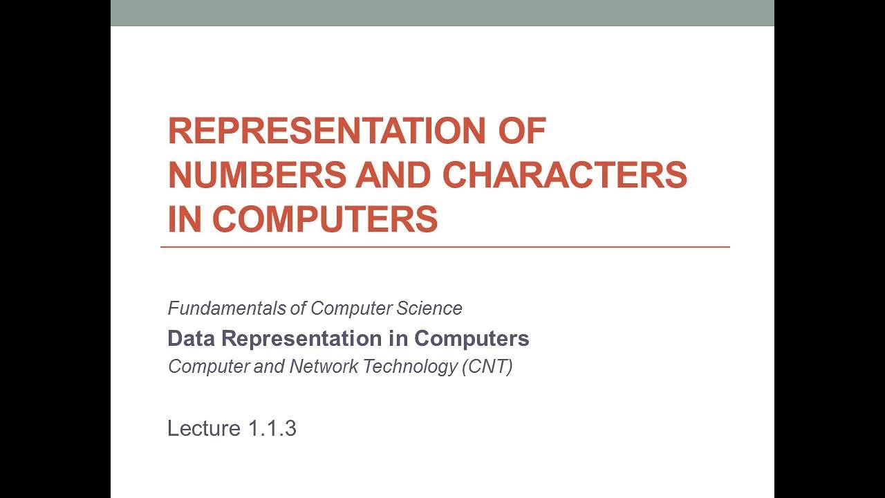 Representation Of Numbers And Characters In Computers Bcs Online Lectures