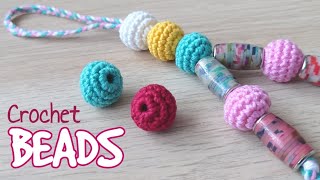 How to Crochet Beads  Using just yarn and a hook!