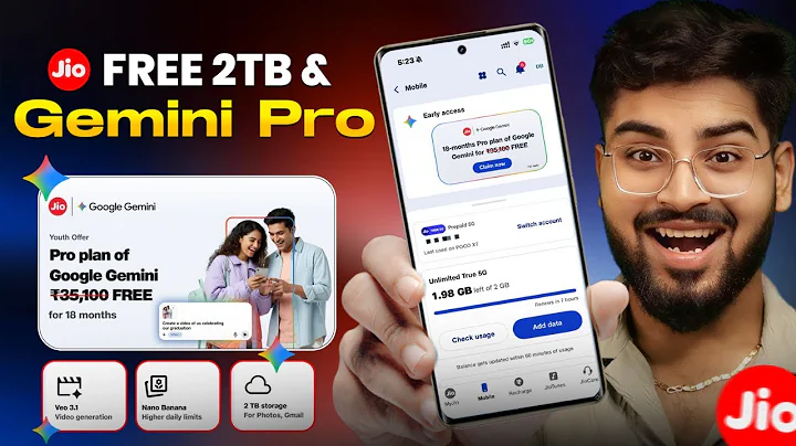 Jio FREE Google AI Pro Subscription 🔥 FREE 2TB Google Drive Storage & Gemini Pro ✅ Redeem Process