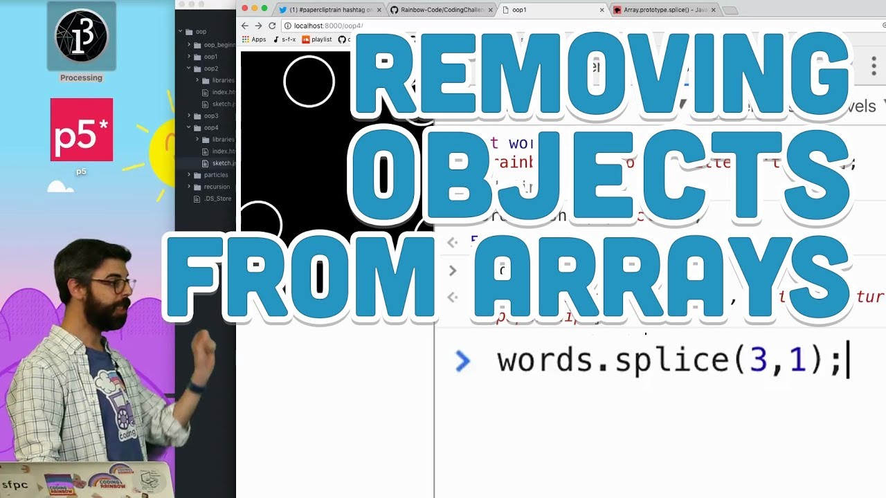 7.5: Removing Objects From Arrays - P5.Js Tutorial