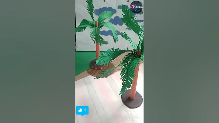 How to make Coconut tree at Home Using paper | #minikala | #Shorts |