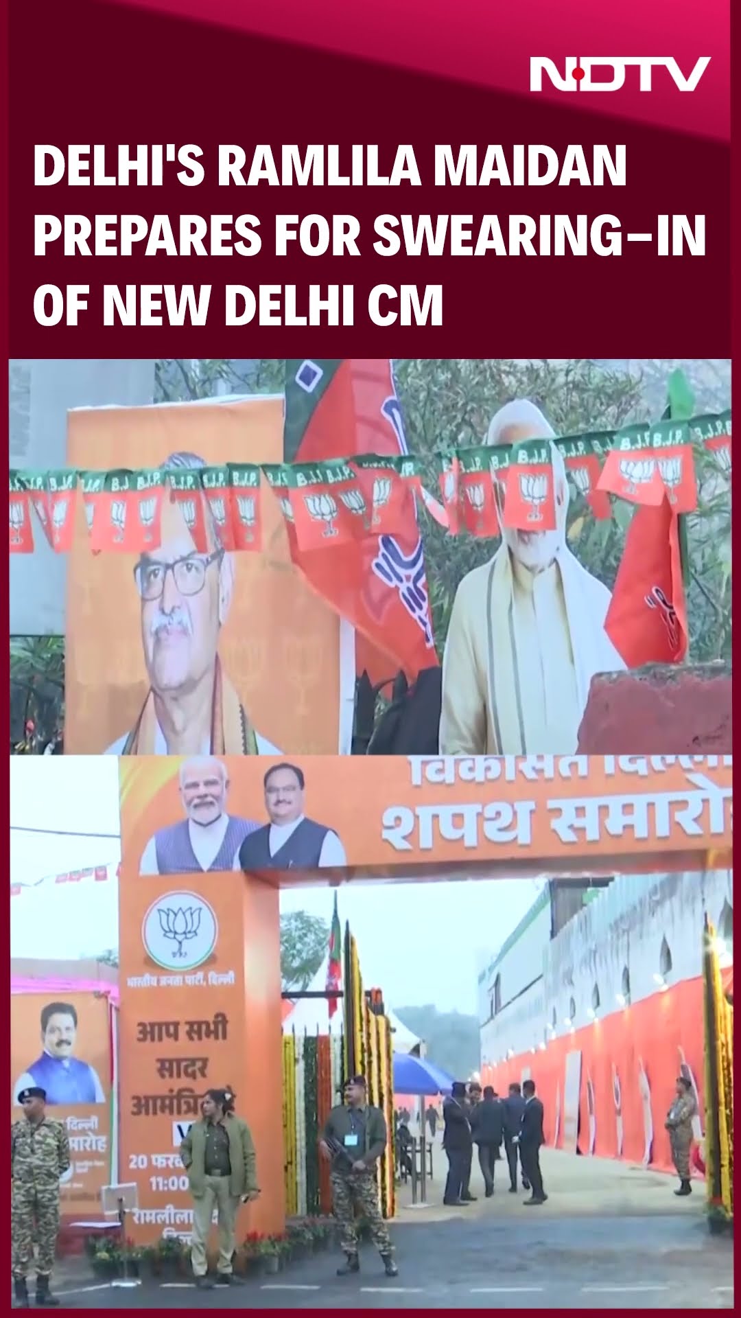 Rekha Gupta Oath Ceremony | Delhi's Ramlila Maidan Prepares For Grand Swearing-In Of New Delhi CM