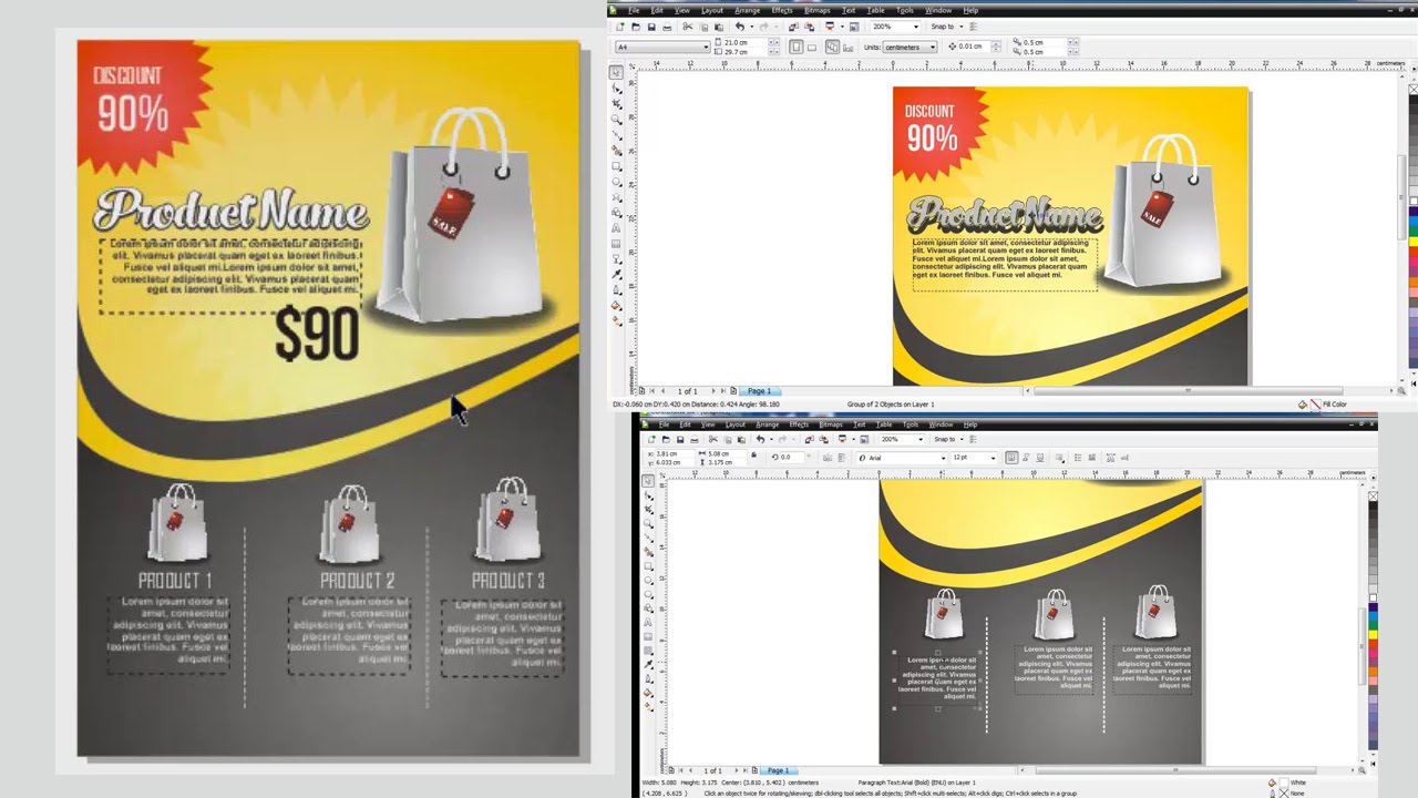  Cara  membuat  desain  flyer poster brosur  di CorelDraw 