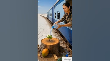Lady Soldier saved the mango tree from drying up by watering it 😭 #ai #plants #save #water