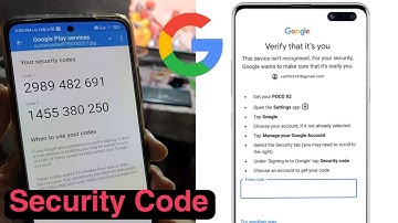 Google security Code | How to get google account security code