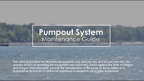 Chs. 1-6: How to Maintain a Pumpout Station