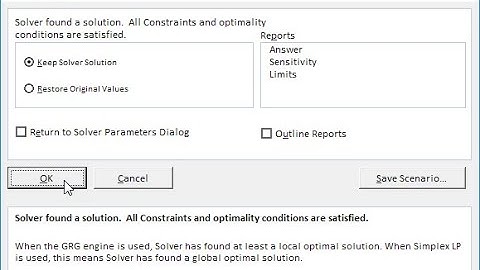 Simplex Method (Simplex Algorithm) - Solver (Excel) - Análisis Sensibilidad (Spanish/Español)