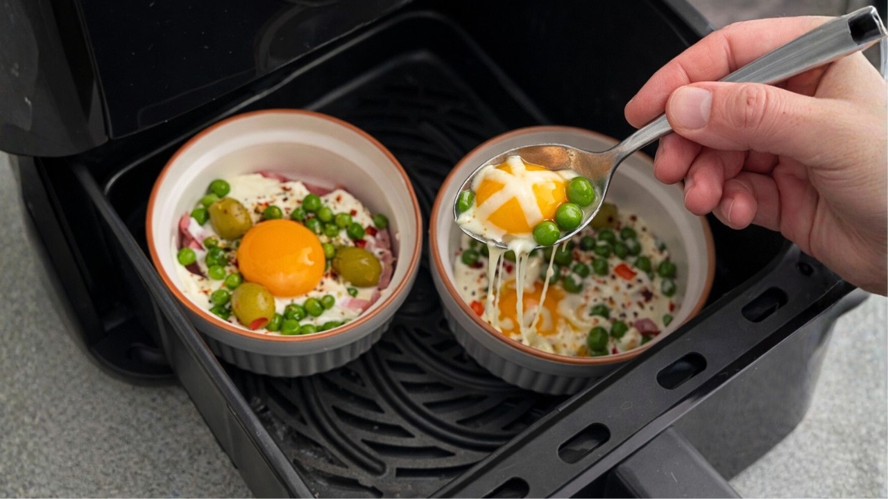 Eier mit Joghurt? 🍳 Das cremigste Airfryer Frühstück aller Zeiten!