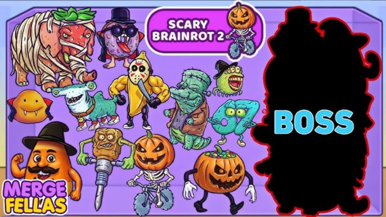 Прохождение игры Merge Fellas SCARY BRAINROT 2: Достижение максимального уровня финального босса ...