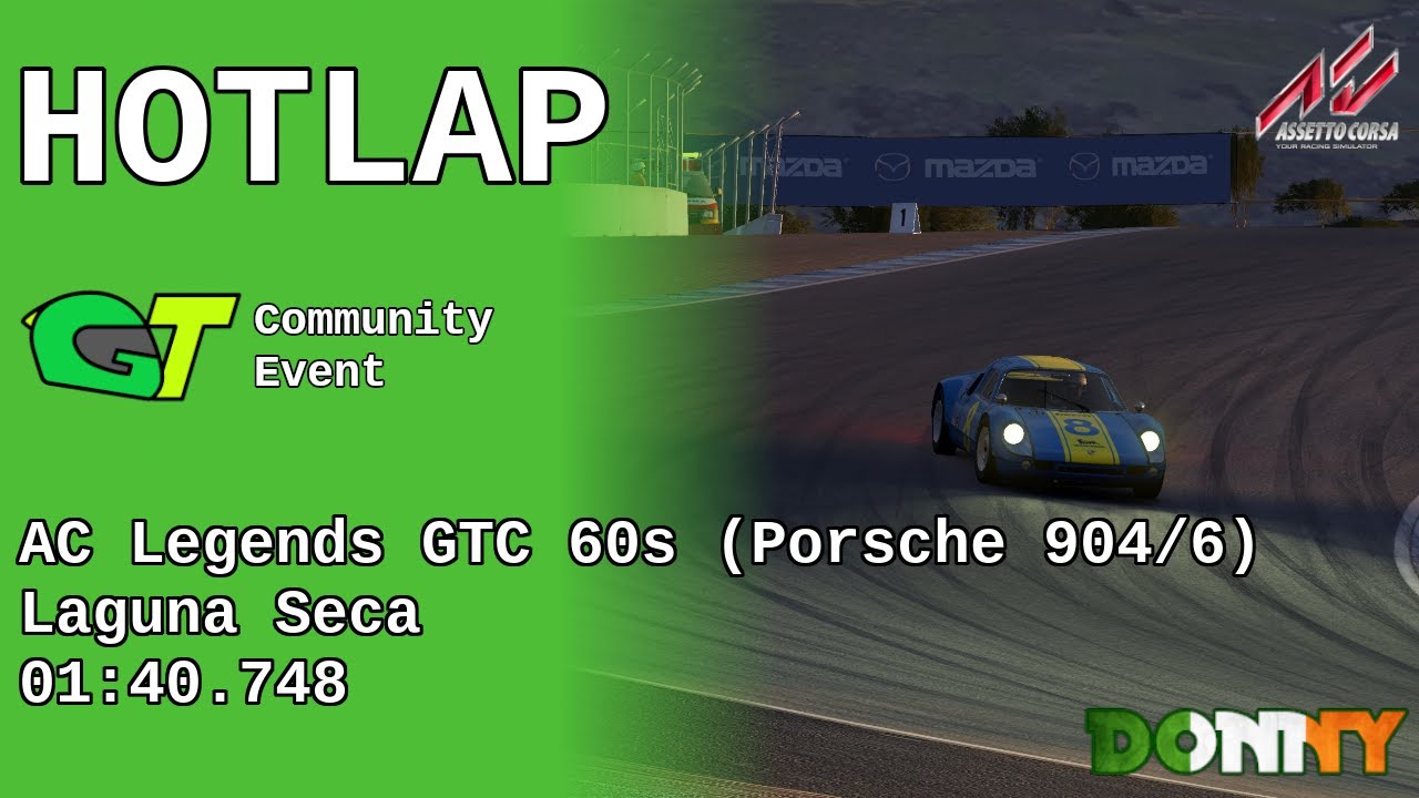 Hotlap | MoonieGT Discord Challenge | AC | AC Legends GTC 60s | Laguna Seca | 