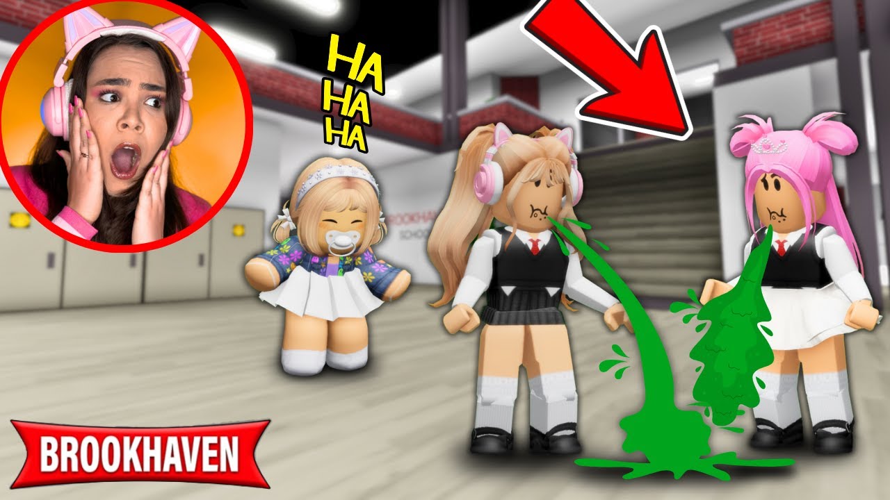 AS MENINAS VOMITARAM na ESCOLA TODA no BROOKHAVEN