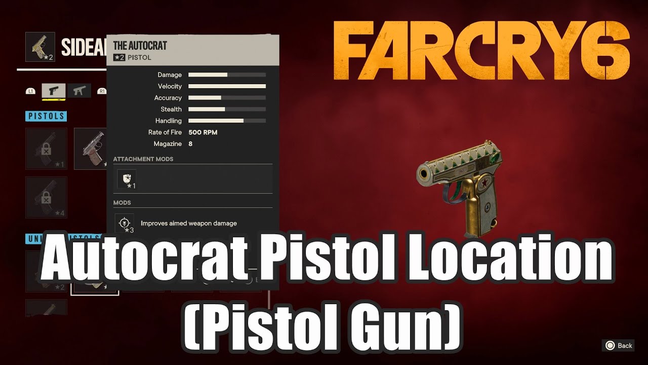 Far Cry 6 The Autocrat Unique Pistol Location Pistol Gun YouTube