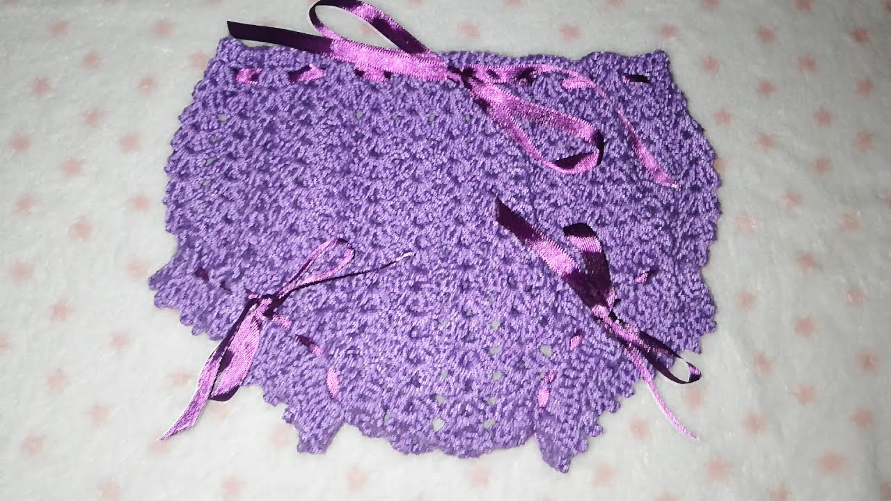 **CUBRE PAÑAL TEJIDO A CROCHET PARA RECIEN NACIDA**