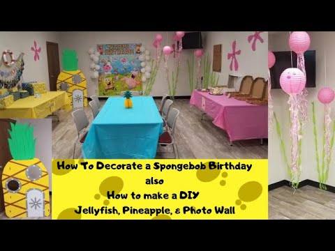 How to make Jellyfish, a Pineapple, and a Photo Wall for a Spongebob  Birthday Party ! 