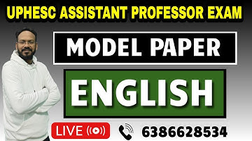 🎯UPHESC ASSISTANT PROFESSOR EXAM |🔥MODEL PAPER | ENGLISH | ENGLISH DISCOVERY BY BHUPESH SIR
