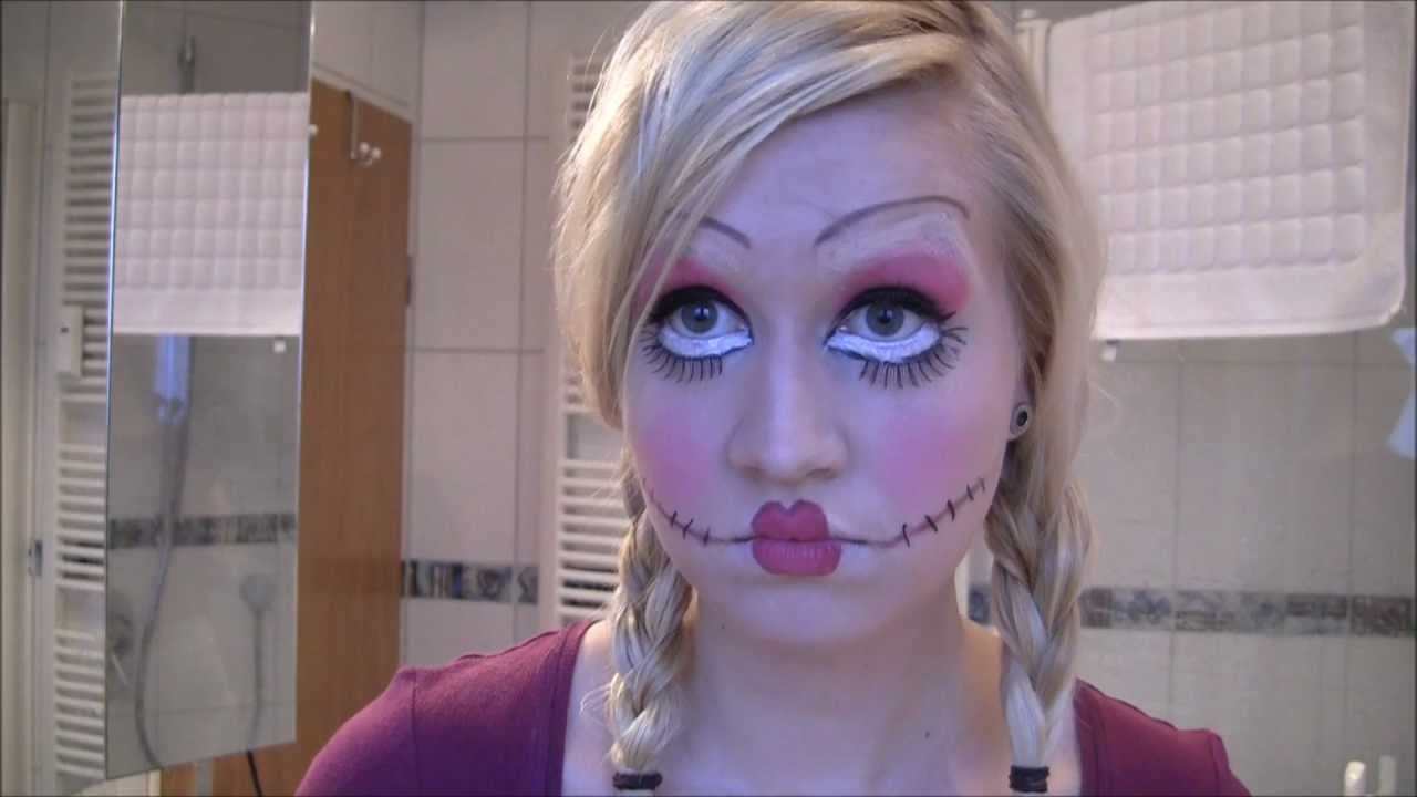 Halloween Look Creepy Doll Makeup Tutorial YouTube