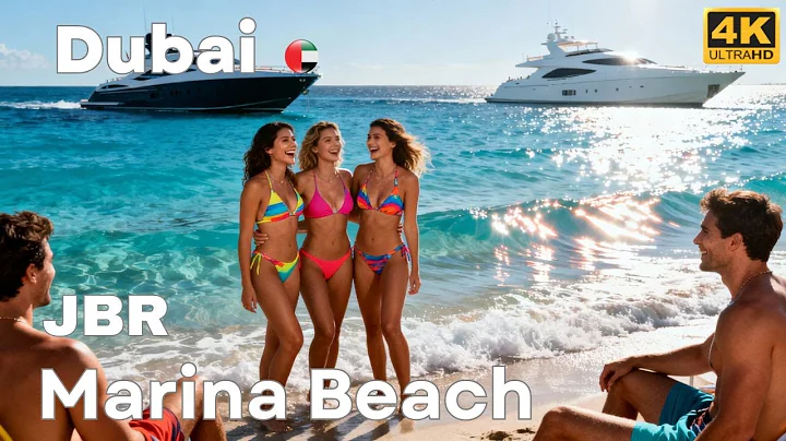🇦🇪 Marina Beach Dubai | JBR Marina [4K] Walking Tour | Dubai Coastline, Sea Views & Beachfront Life