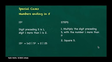 Vedic Math Technique : Squaring Numbers Ending With 5   [ 3 min Video ]