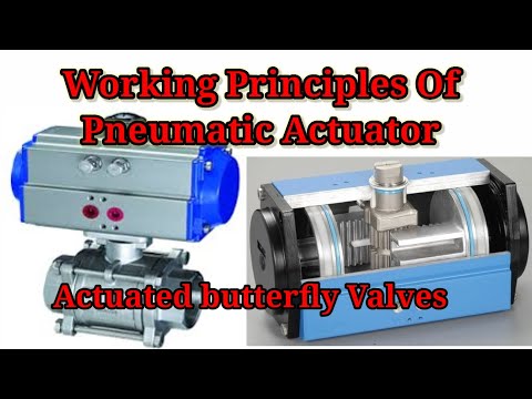 Working Principle of Pneumatic Actuator and actuated butterfly