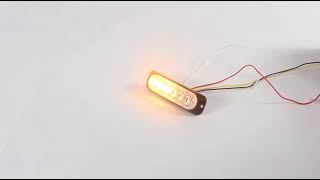 1W 6 LEDs Slim Amber Traffic Warning Flashing Light Bar, LED Warning Light, 6 LEDs Surface Warning L