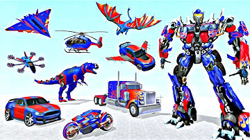 Optimus Prime Multiple Transformation Jet Robot Car Game 2020 - Android Gameplay