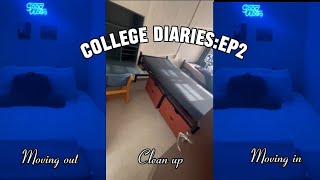 College Dairies Ep. 2 |Moving out my college dorm 💙  |….. |my stuff flew out 😳|