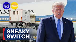 Donald Trump's secret plane switch after Iranian threat | 9 News Australia