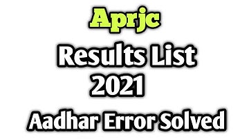 Aprjc Selected List| Aprjc Results Error|APRJC RESULTS 2021|How to check Aprjc Results #aprjcresults