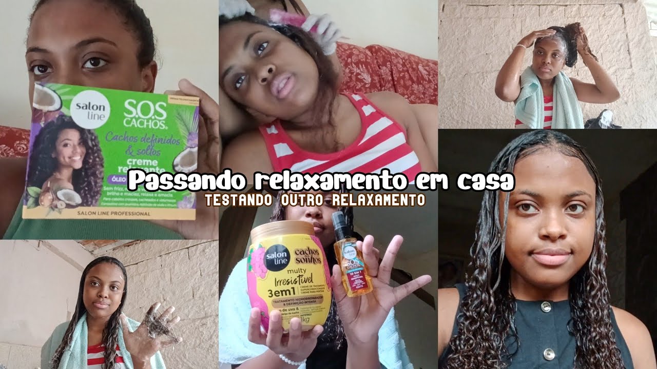 Passando relaxamento em casa💇‍♀️: testei novo relaxamento + hidratação pós..