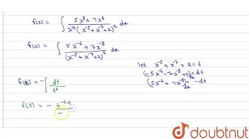 If `f(x) = int(5x^(8)+7x^(6))/((x^(2)+1+2x^(7))^(2))dx, (x ge 0)`, and f(0) = 0, then