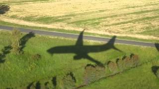 Shadow of a B737 landing