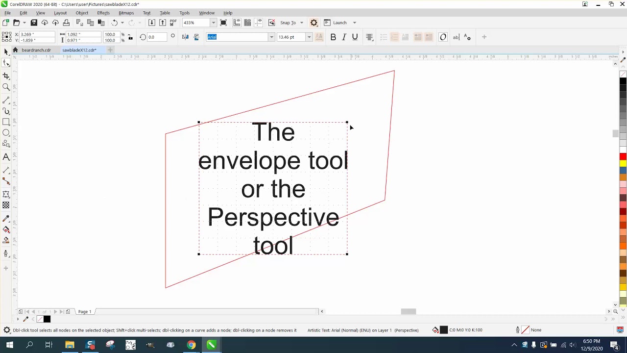 Corel Draw Tips & Tricks Envelope tool and or Perspective tool - YouTube