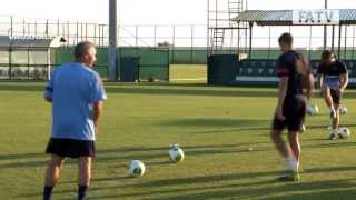 The England U20s take the Crossbar Challenge
